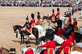 Trooping the Colour 2011: Watching the parade, HM The Queen and HRH Prince Philip, The Duke of Endinburgh, on their chairs on the saluting base. Next to them the Royal Colonels, from the left HRH Princess Anne, The Princess Royal, HRH Prince Edward, The Duke of Kent, HRH Prince Charles, The Prince of Wales, and HRH Prince William, The Duke of Cambridge..
Horse Guards Parade, Westminster,
London SW1,
Greater London,
United Kingdom,
on 11 June 2011 at 11:10, image #178