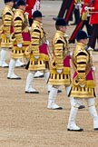 Trooping the Colour 2011: The five Drum Majors during the March Past in slow time. From front to back: Scott Fitzgerald, Coldstream Guards, Alan Harvey, Scots Guards, Ben Roberts, Coldstream Guards, Tony Taylor, No.7 Company Coldstream Guards, and Stephen Staite, Grenadier Guards..
Horse Guards Parade, Westminster,
London SW1,
Greater London,
United Kingdom,
on 11 June 2011 at 11:32, image #222