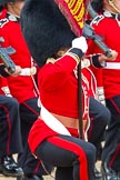 Trooping the Colour 2011: Close-up of the Ensign, Lieutenant Tom Ogilvy, carrying the Colour in his white colour belt..
Horse Guards Parade, Westminster,
London SW1,
Greater London,
United Kingdom,
on 11 June 2011 at 11:35, image #234