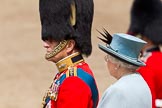 Trooping the Colour 2011: Close-up of HRH Prince Philip, The Duke of Edinburgh, and HM The Queen, during the March Past in slow time..
Horse Guards Parade, Westminster,
London SW1,
Greater London,
United Kingdom,
on 11 June 2011 at 11:37, image #242