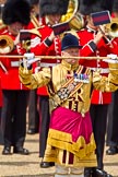 Trooping the Colour 2011: Drum Major Stephen Staite, Grenadier Guards, leading the Band of the Grenadier Guards..
Horse Guards Parade, Westminster,
London SW1,
Greater London,
United Kingdom,
on 11 June 2011 at 11:39, image #251