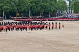 Trooping the Colour 2011: The March Past. On the left, the Massed Bands playing, marching, on the right of the photo, the guards divisions. On Top, No. 1 Guards, the Escort to the Colour, carrying the Colour.
On the backgound the Mounted Bands of the Household Divison, and on the left The Blues and Royals of the Household Cavalry..
Horse Guards Parade, Westminster,
London SW1,
Greater London,
United Kingdom,
on 11 June 2011 at 11:42, image #266