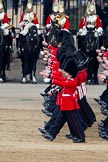 Trooping the Colour 2011: No. 3 Guard, F Company Scots Guards, during the March Past. In the background, The Life Guards from the Household Cavalry..
Horse Guards Parade, Westminster,
London SW1,
Greater London,
United Kingdom,
on 11 June 2011 at 11:44, image #281