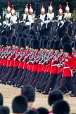 Trooping the Colour 2011: No. 6 Guard, No. 7 Coldstream Guards, during the March Past..
Horse Guards Parade, Westminster,
London SW1,
Greater London,
United Kingdom,
on 11 June 2011 at 11:44, image #285