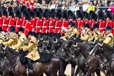 Trooping the Colour 2011: The Mounted Bands of the Household Cavalry playing during the Ride Past..
Horse Guards Parade, Westminster,
London SW1,
Greater London,
United Kingdom,
on 11 June 2011 at 11:54, image #323