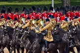 Trooping the Colour 2011: The Mounted Bands of the Household Cavalry playing during the Ride Past..
Horse Guards Parade, Westminster,
London SW1,
Greater London,
United Kingdom,
on 11 June 2011 at 11:54, image #325
