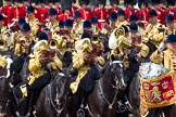 Trooping the Colour 2011: The Mounted Bands of the Household Cavalry playing during the Ride Past..
Horse Guards Parade, Westminster,
London SW1,
Greater London,
United Kingdom,
on 11 June 2011 at 11:54, image #330
