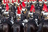Trooping the Colour 2011: The Fourth Division of the Souvereign's Escort, The Blues and Royals (Royal Horse Guards and 1st Dragoons) leaving Horse Guards Parade at the end of the event..
Horse Guards Parade, Westminster,
London SW1,
Greater London,
United Kingdom,
on 11 June 2011 at 11:57, image #352