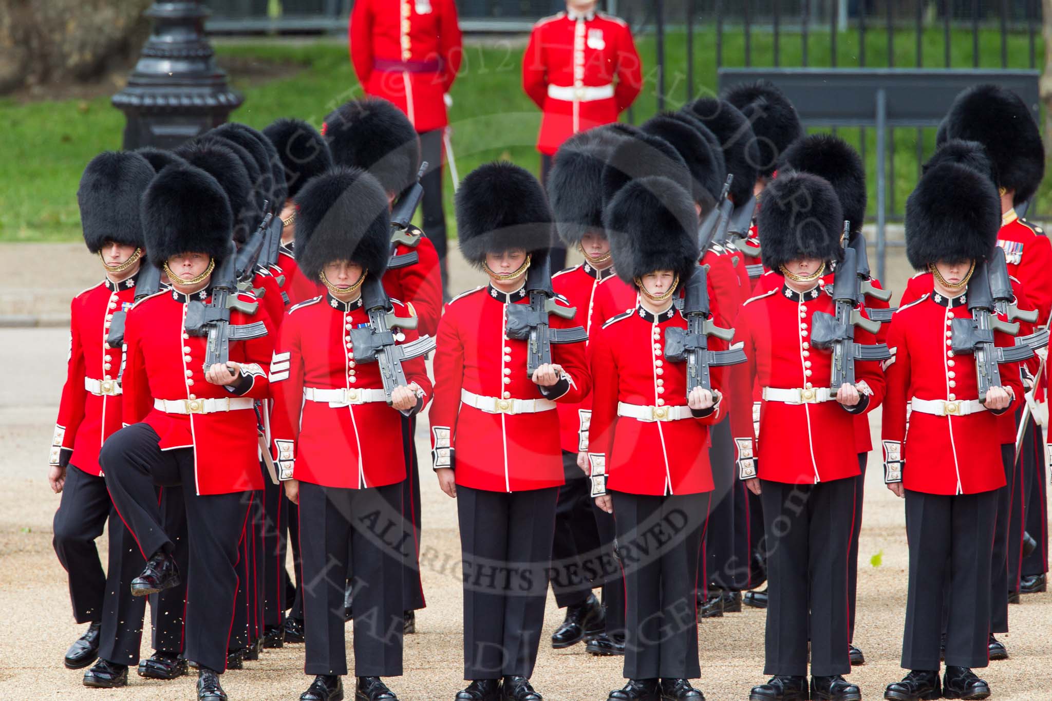The Colonel's Review 2012: Coldstream Guards doing a 90-degree-turn (I'm sure there is a much better military term for it!?)..
Horse Guards Parade, Westminster,
London SW1,

United Kingdom,
on 09 June 2012 at 10:34, image #92