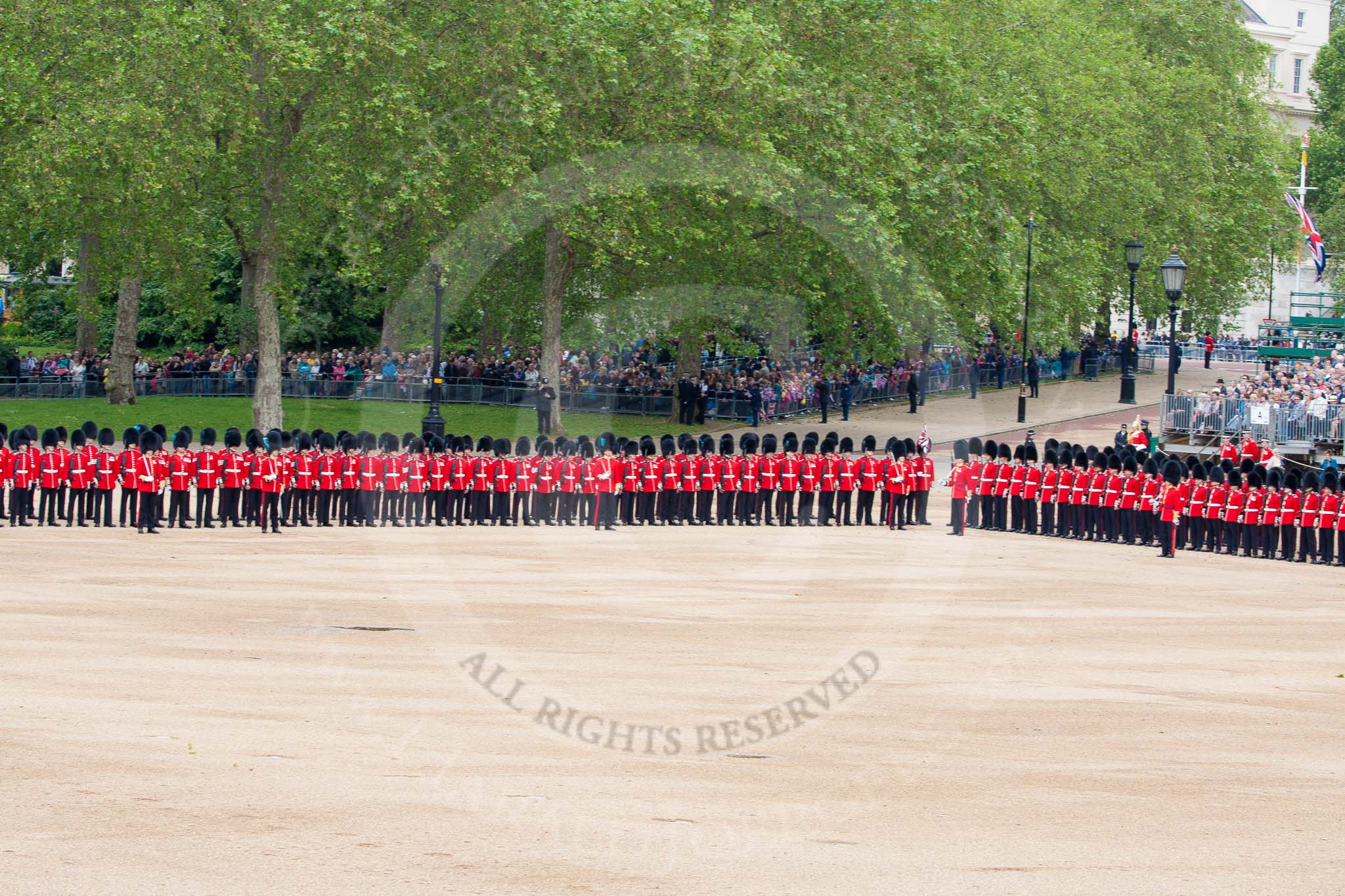 The Colonel's Review 2012: The Northern (St James's Park) side of Horse Guards Parade, with the road leading to the Mall on the right..
Horse Guards Parade, Westminster,
London SW1,

United Kingdom,
on 09 June 2012 at 10:42, image #112