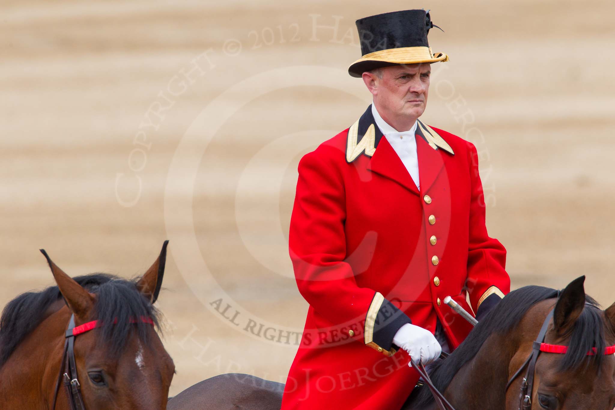The Colonel's Review 2012: The don't appear in any official programme, I guess "two grooms from the Royal Household" might be correct?.
Horse Guards Parade, Westminster,
London SW1,

United Kingdom,
on 09 June 2012 at 10:49, image #124