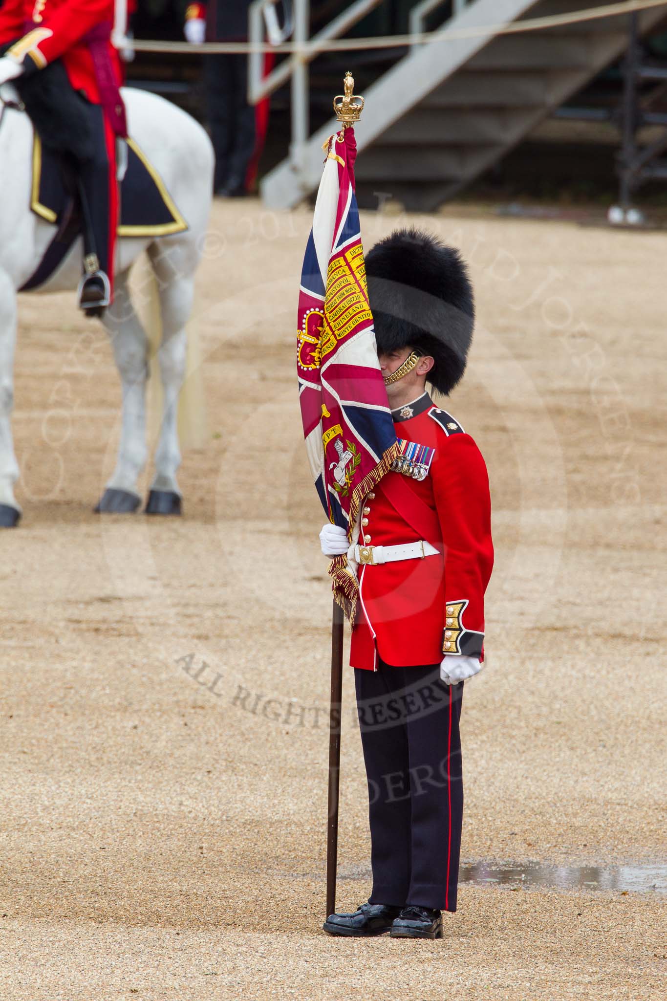 The Colonel's Review 2012: The Colour Sergeant with the Coldstream Guards Colour..
Horse Guards Parade, Westminster,
London SW1,

United Kingdom,
on 09 June 2012 at 11:07, image #214