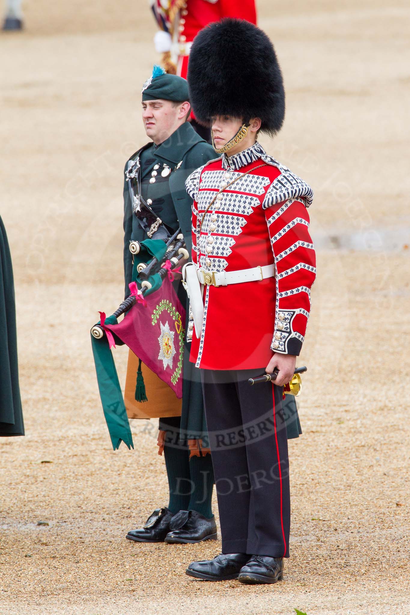 The Colonel's Review 2012: A young drummer of the Irish Guards..
Horse Guards Parade, Westminster,
London SW1,

United Kingdom,
on 09 June 2012 at 11:09, image #225