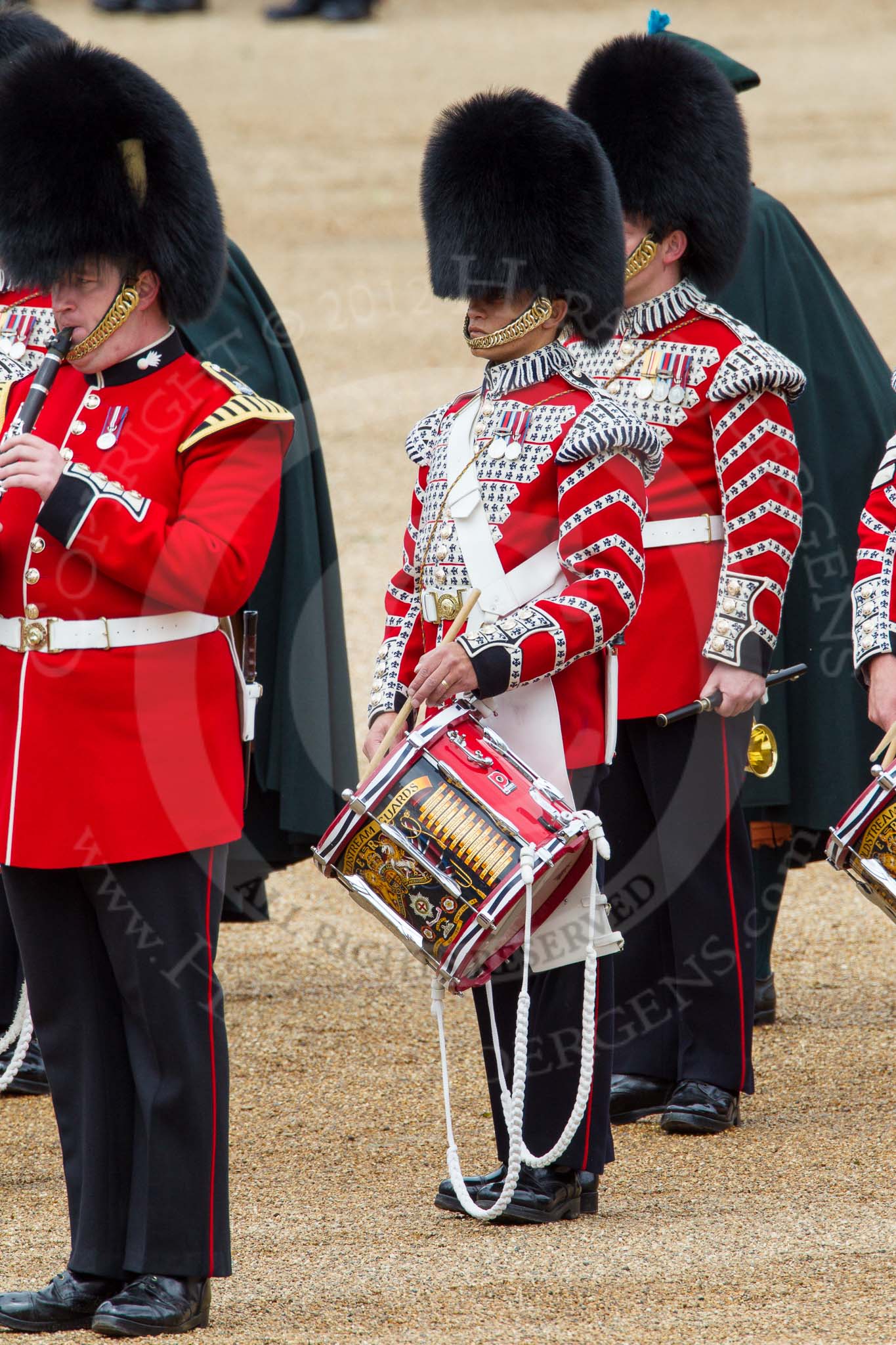The Colonel's Review 2012: A young drummer of the Irish Guards..
Horse Guards Parade, Westminster,
London SW1,

United Kingdom,
on 09 June 2012 at 11:09, image #226