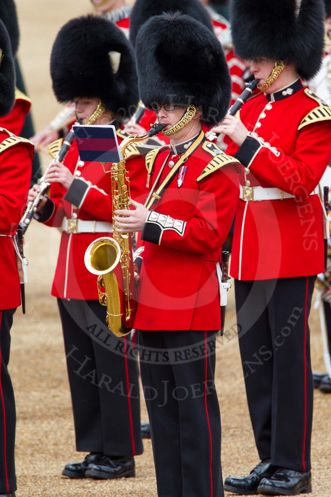 The Colonel's Review 2012: A Grenadier Guards Band trombonist (?)..
Horse Guards Parade, Westminster,
London SW1,

United Kingdom,
on 09 June 2012 at 11:09, image #228