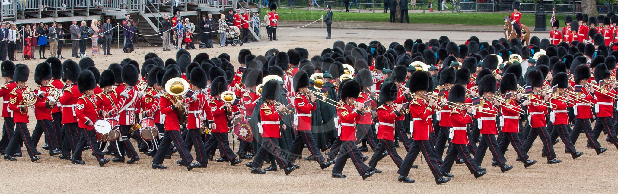 The Colonel's Review 2012: The Massed Bands Troop, the musicians changing direction again on the left hand side..
Horse Guards Parade, Westminster,
London SW1,

United Kingdom,
on 09 June 2012 at 11:10, image #238