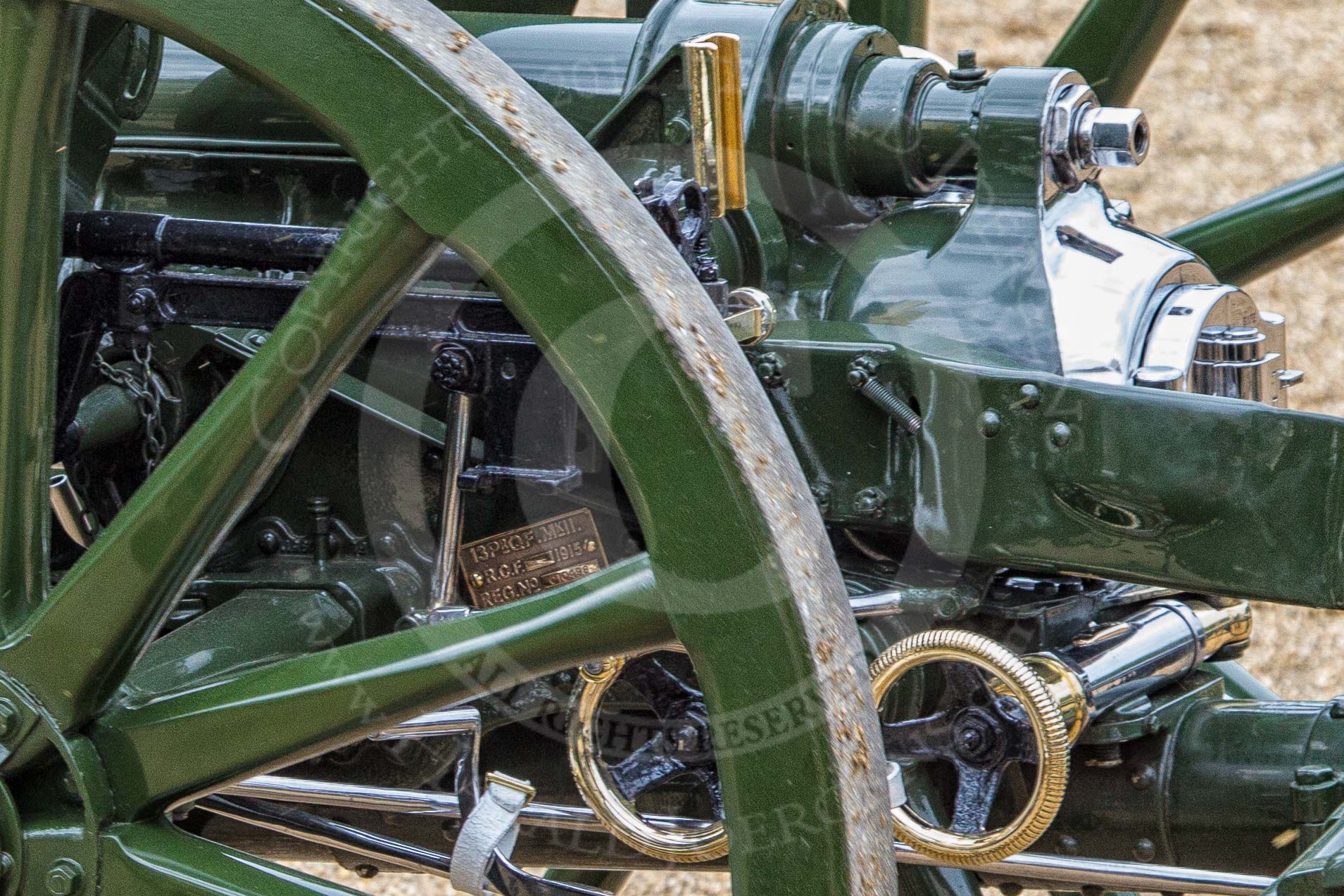 The Colonel's Review 2012: A close-up look at one of the 13-pounder guns used by the Royal Horse Artillery..
Horse Guards Parade, Westminster,
London SW1,

United Kingdom,
on 09 June 2012 at 11:52, image #403