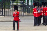The Colonel's Review 2012: No. 3 Guard (No. 7 Company, Coldstream Guards) getting into position, in front Captain M H Meredith (?)..
Horse Guards Parade, Westminster,
London SW1,

United Kingdom,
on 09 June 2012 at 10:26, image #63