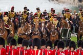 The Colonel's Review 2012: The King's Troop Royal Horse Artillery arriving at the St James's Park side of Horse Guards Parade, behind the lines of guardsmen from No. 1 and No. 2 Guard..
Horse Guards Parade, Westminster,
London SW1,

United Kingdom,
on 09 June 2012 at 10:42, image #109