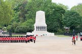 The Colonel's Review 2012: The Northern (St James's Park) side of Horse Guards Parade, with a gap opened by the line of guardsmen, in front of the Guards Memorial, for the Royal guests to arrive..
Horse Guards Parade, Westminster,
London SW1,

United Kingdom,
on 09 June 2012 at 10:42, image #111