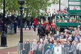 The Colonel's Review 2012: Turning right from the Mall towards Horse Guards Parade - No. 3 in the Royal Procession, the Mounted Bands of the Household Cavalry, here the Life Guards, with the Kettle Drummer in front..
Horse Guards Parade, Westminster,
London SW1,

United Kingdom,
on 09 June 2012 at 10:54, image #134