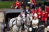 The Colonel's Review 2012: Head Coachman Jack Hargreaves with the two Windsor Grey horses and the carriage representing the Ivory Mounted Phaeton carrying HM The Queen..
Horse Guards Parade, Westminster,
London SW1,

United Kingdom,
on 09 June 2012 at 11:04, image #191