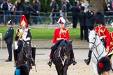 The Colonel's Review 2012: From right to left: Aide-de-Camp Captain F A O Kuku, Grenadier Guards, Chief of Staff Colonel R H W St G Bodington, Welsh Guards, Silver-Stick-in-Waiting, Colonel S H Cowen, The Blues and Royals (Royal Horse Guards and 1st Dragoons)..
Horse Guards Parade, Westminster,
London SW1,

United Kingdom,
on 09 June 2012 at 11:04, image #195