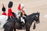 The Colonel's Review 2012: From top to bottom: Aide-de-Camp Captain F A O Kuku, Grenadier Guards, Chief of Staff Colonel R H W St G Bodington, Welsh Guards, Silver-Stick-in-Waiting, Colonel S H Cowen, The Blues and Royals (Royal Horse Guards and 1st Dragoons)..
Horse Guards Parade, Westminster,
London SW1,

United Kingdom,
on 09 June 2012 at 11:05, image #203