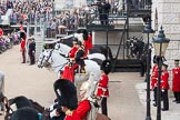 The Colonel's Review 2012: The Horse Guards Arch side of the parade ground, with the members of the "Royal Procession" in position. On foot, in the centre, GSM 'Billy' Mott, Welsh Guards..
Horse Guards Parade, Westminster,
London SW1,

United Kingdom,
on 09 June 2012 at 11:08, image #220
