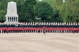 The Colonel's Review 2012: The line of guardsmen on the St James's Park side of Horse Guards Parade, behind them The Life Guards and the Blues and Royals. On the left the Guards Memorial..
Horse Guards Parade, Westminster,
London SW1,

United Kingdom,
on 09 June 2012 at 11:26, image #297