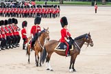 The Colonel's Review 2012: The Field Officer in Brigade Waiting, Lieutenant Colonel R C N Sergeant, Coldstream Guards, and the Major of the Parade, Major Mark Lewis, Welsh Guards..
Horse Guards Parade, Westminster,
London SW1,

United Kingdom,
on 09 June 2012 at 11:33, image #315