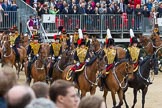 The Colonel's Review 2012: The King's Troop Royal Horse Artillery during their Ride Past..
Horse Guards Parade, Westminster,
London SW1,

United Kingdom,
on 09 June 2012 at 11:51, image #396