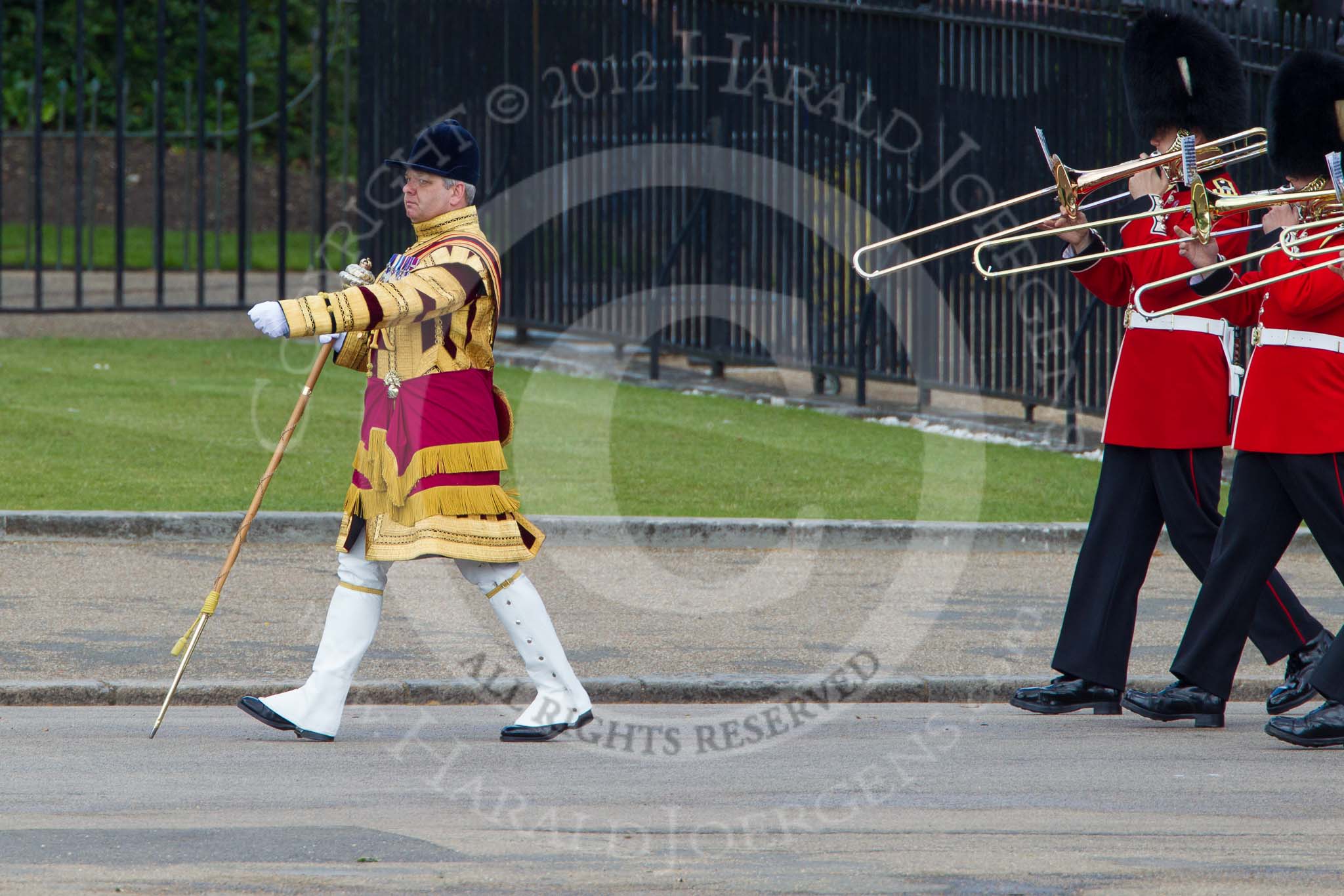Trooping the Colour 2012: Drum Major Stephen Staite, Grenadier Guards., with the Band of the Grenadier Guards..
Horse Guards Parade, Westminster,
London SW1,

United Kingdom,
on 16 June 2012 at 10:27, image #59