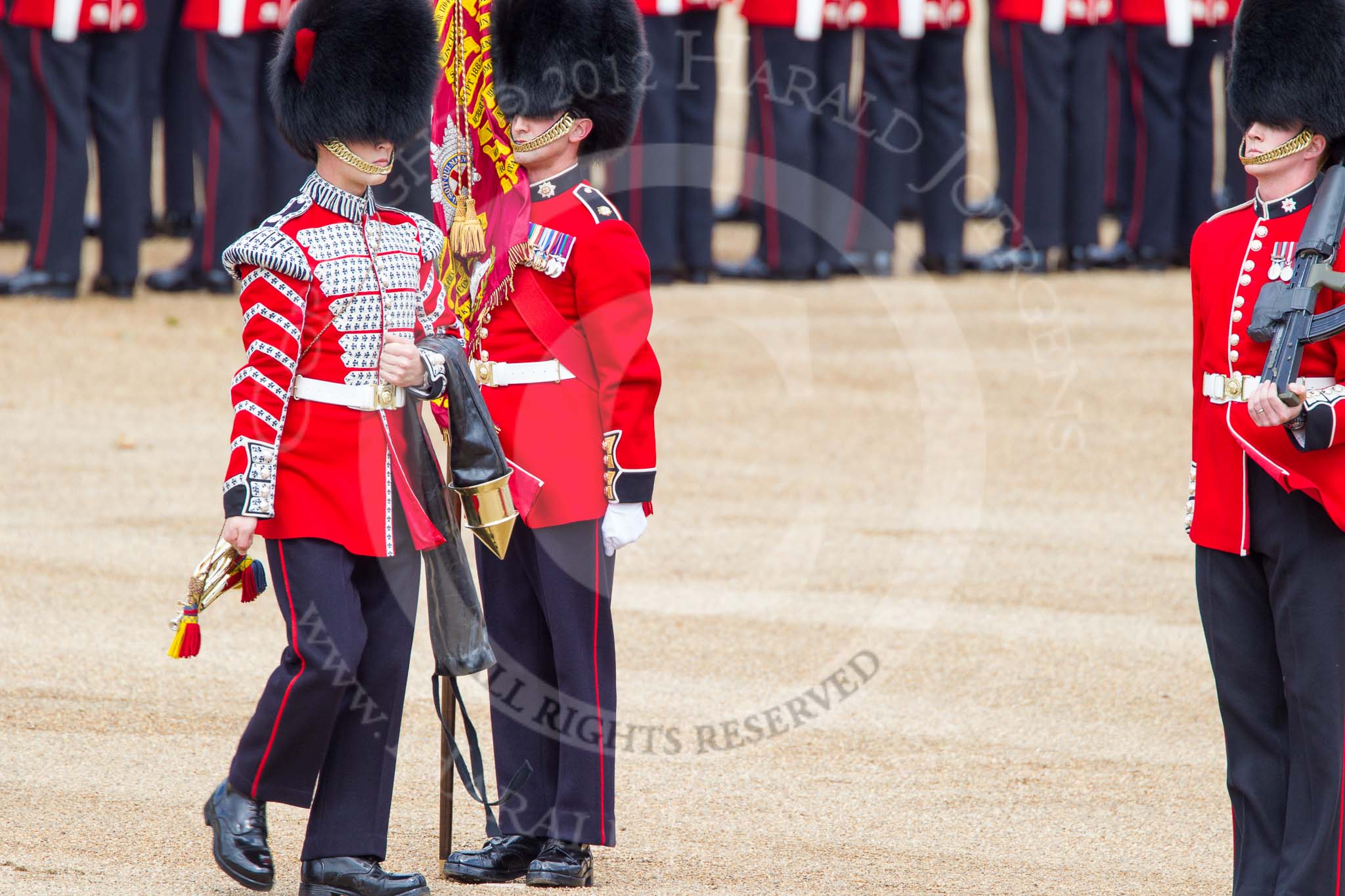 Trooping the Colour 2012: The Duty Drummer marching off after the uncasing of the Colour..
Horse Guards Parade, Westminster,
London SW1,

United Kingdom,
on 16 June 2012 at 10:34, image #81