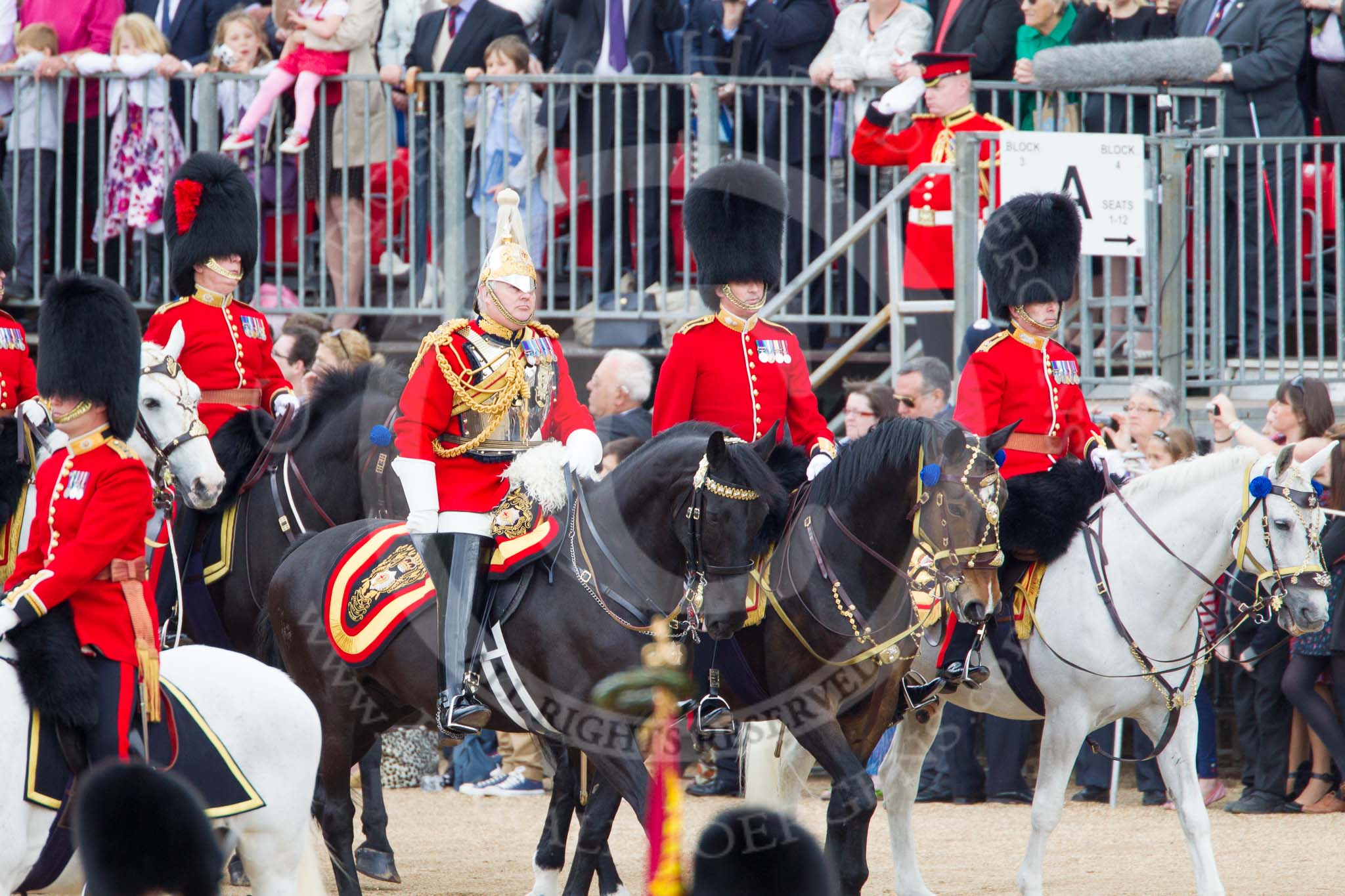 Photo 1206161059151D43283HaraldJoergens Trooping the Colour 2012: and Foot Guards Regimental Adjutants:
Silver Stick Adjutant Lieutenant Colonel H S J Scott, The Life Guards, and the Foot Guards Regimental Adjutants, Major G V A Baker, Grenadier Guards, Lieutenant Colonel A W Foster, Scots Guards, Colonel T C S Bonas, Welsh Guards, Lieutenant Colonel J B O’Gorman, Irish Guards, and Major E M Crofton, Coldstream Guards..
Horse Guards Parade, Westminster,
London SW1,
United Kingdom,
on 16 June 2012 at 10:59, image #165