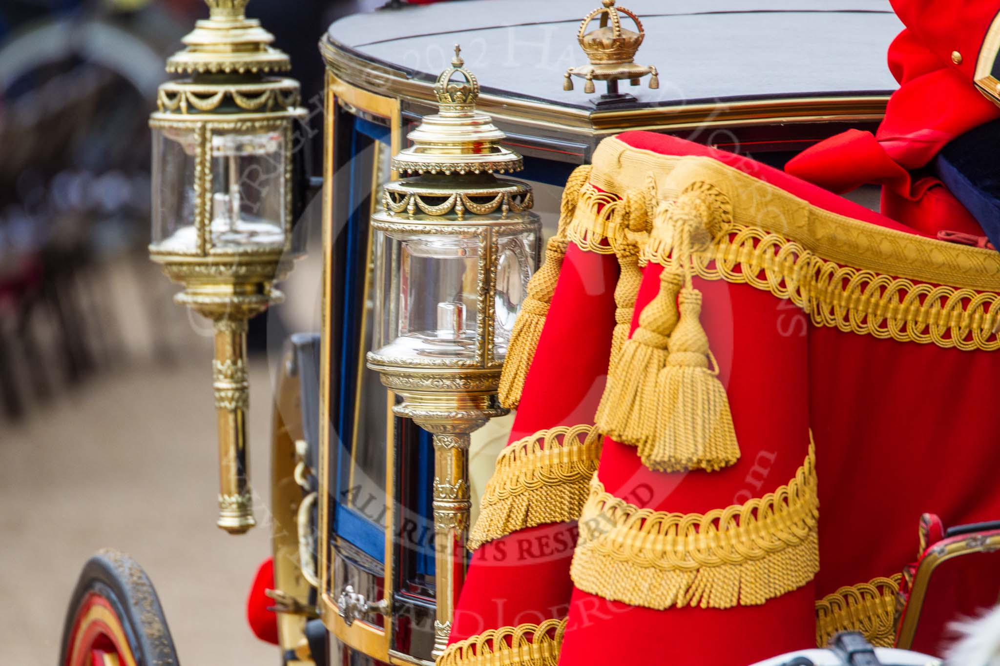 Trooping the Colour 2012: Detail of the Glass Coach carrying HM The Queen and HRH The Prince Philip..
Horse Guards Parade, Westminster,
London SW1,

United Kingdom,
on 16 June 2012 at 10:59, image #167