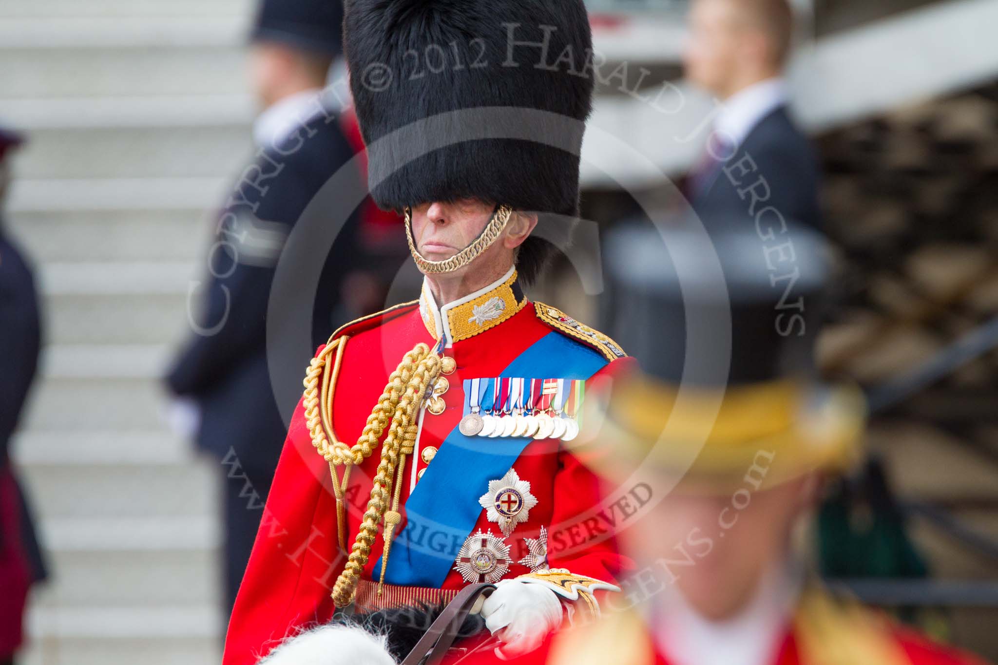 Trooping the Colour 2012: His Royal Highness The Duke of Kent,
Colonel Scots Guards..
Horse Guards Parade, Westminster,
London SW1,

United Kingdom,
on 16 June 2012 at 10:59, image #171