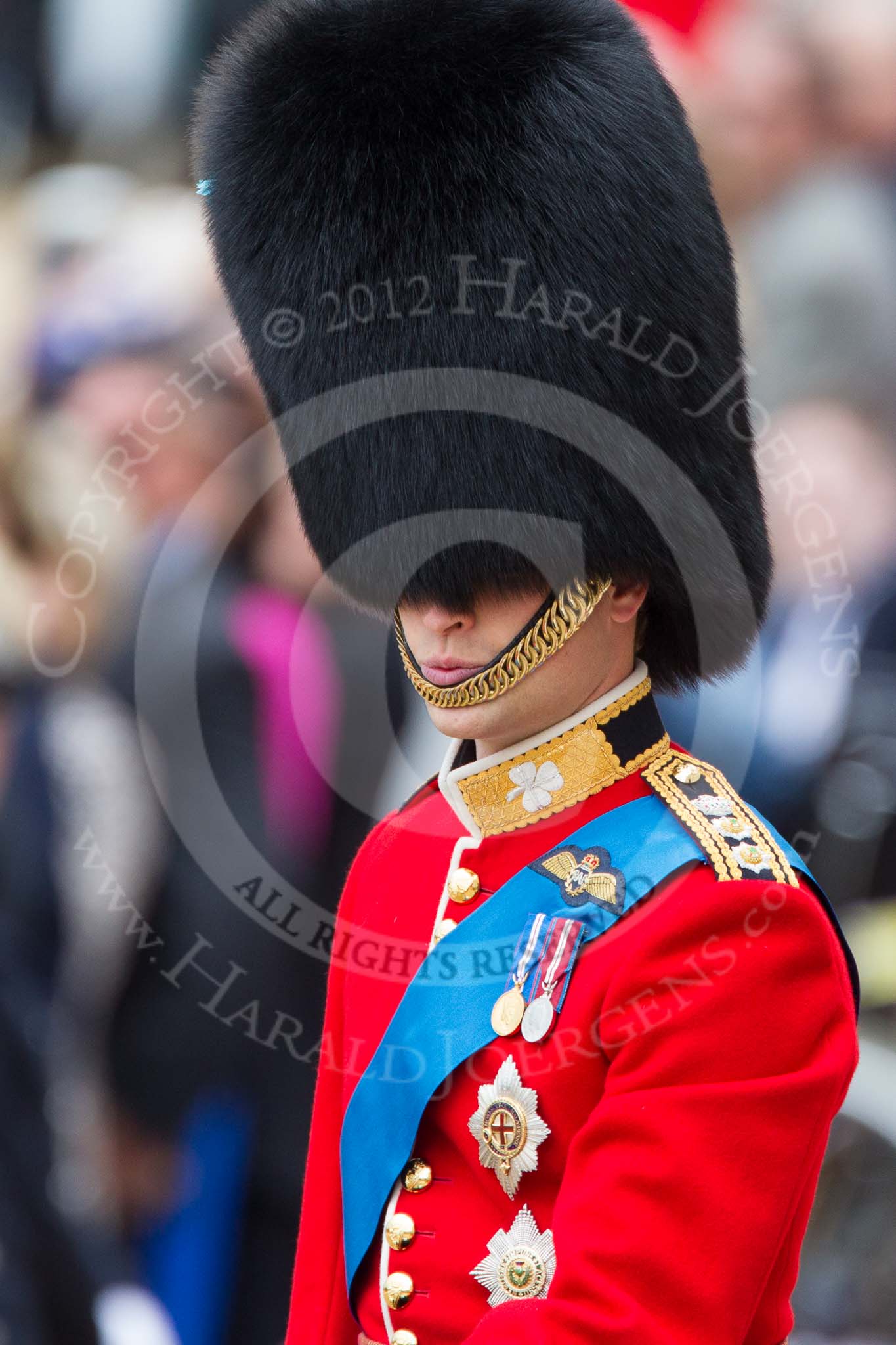 Trooping the Colour 2012: His Royal Highness The Duke of Cambridge,
Colonel Irish Guards.
Horse Guards Parade, Westminster,
London SW1,

United Kingdom,
on 16 June 2012 at 11:01, image #190
