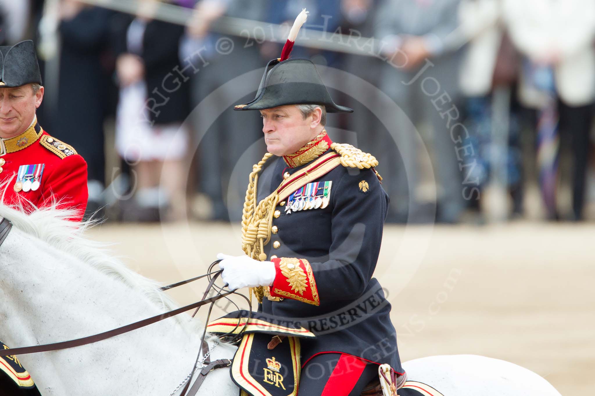 Trooping the Colour 2012: Colonel W T Browne, Crown Equerry, during the Inspection of the Line..
Horse Guards Parade, Westminster,
London SW1,

United Kingdom,
on 16 June 2012 at 11:02, image #193