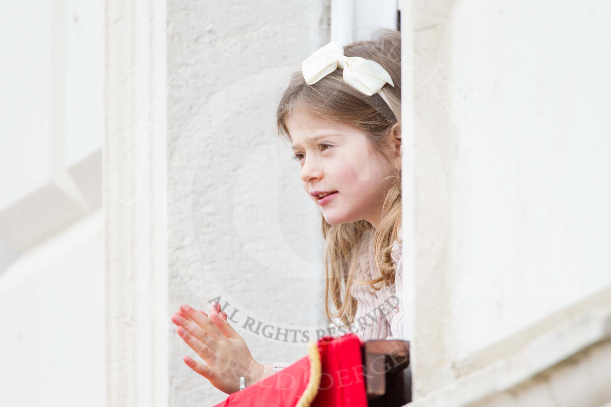 Trooping the Colour 2012: Looking out of the window of the Major General's Office - can anybody help with a name for the young lady, please?.
Horse Guards Parade, Westminster,
London SW1,

United Kingdom,
on 16 June 2012 at 11:10, image #263