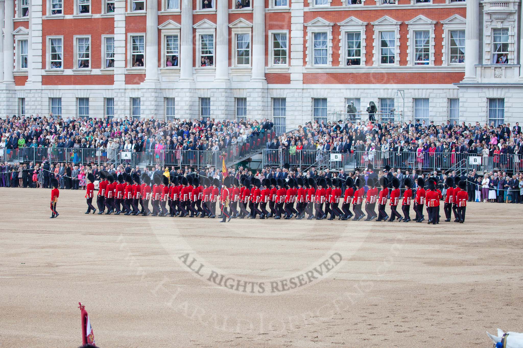 Trooping the Colour 2012: On the way to troop the Colour thrugh the ranks - the Escort to the Colour marching towards No. 6 Guard..
Horse Guards Parade, Westminster,
London SW1,

United Kingdom,
on 16 June 2012 at 11:24, image #334