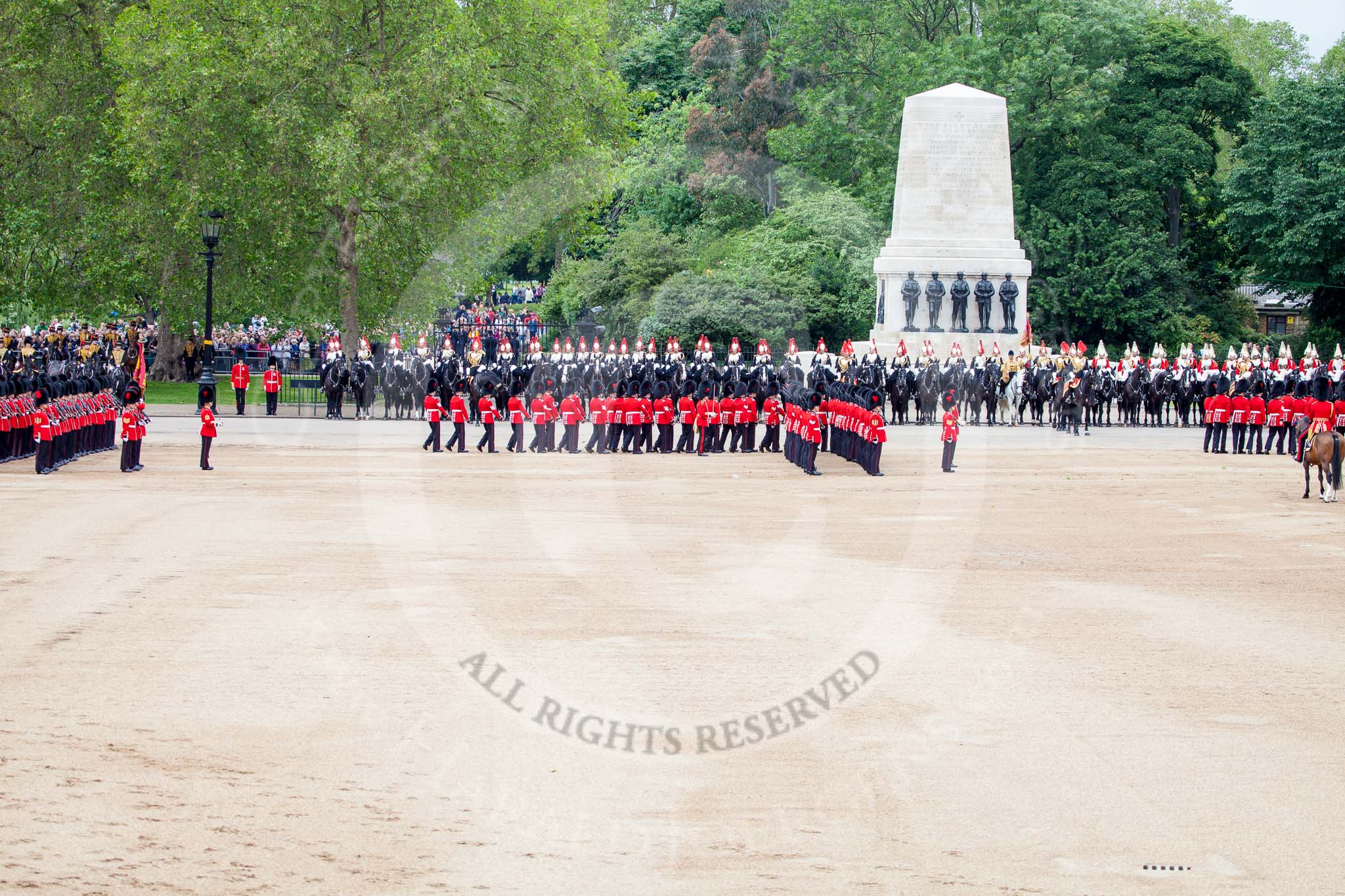 Trooping the Colour 2012: Forming divisions for the next phase of the parade, on the very left No. 1 Guard, the Escort to the Colour..
Horse Guards Parade, Westminster,
London SW1,

United Kingdom,
on 16 June 2012 at 11:30, image #369