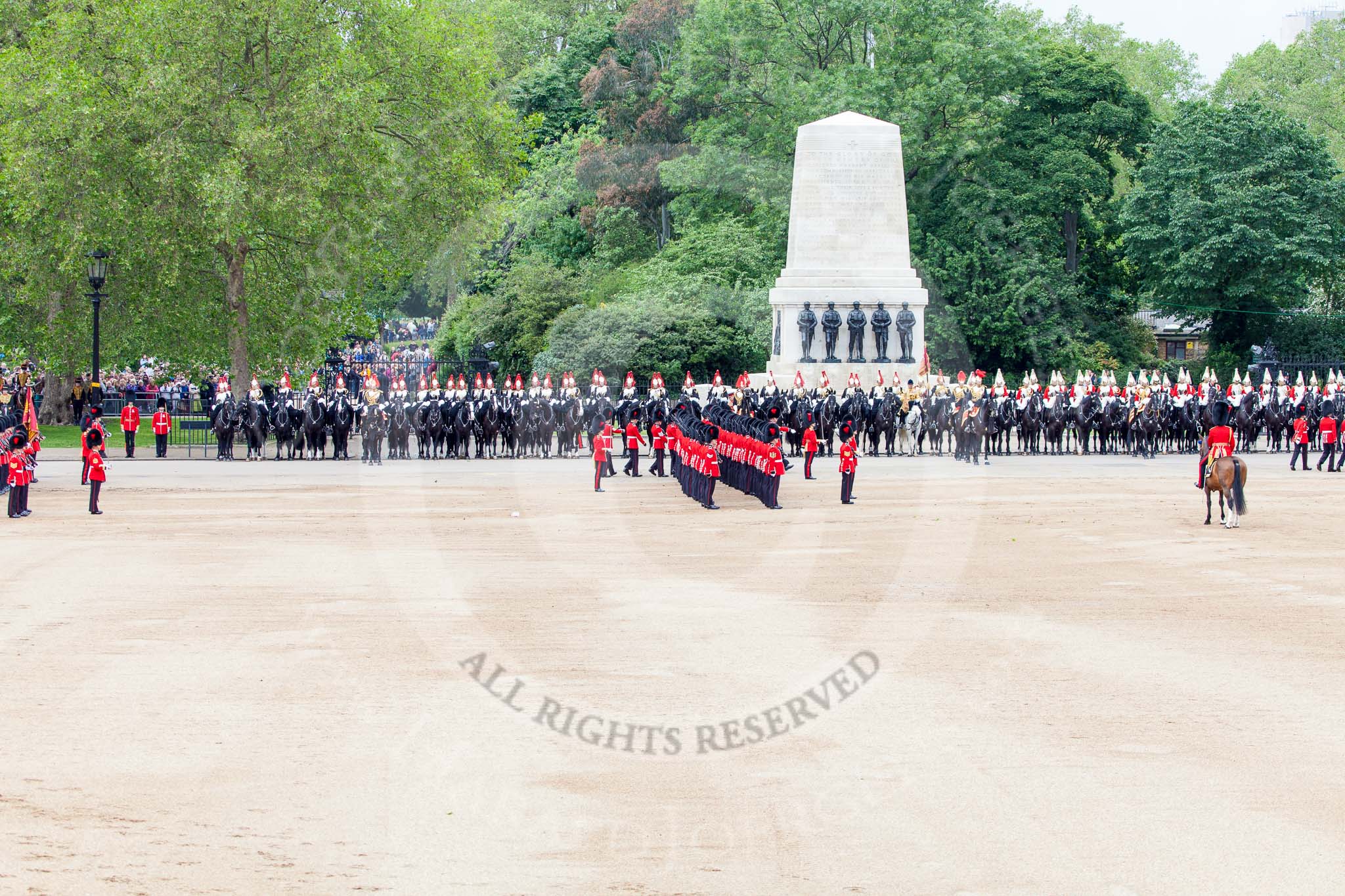 Trooping the Colour 2012: Forming divisions for the next phase of the parade, on the very left No. 1 Guard, the Escort to the Colour..
Horse Guards Parade, Westminster,
London SW1,

United Kingdom,
on 16 June 2012 at 11:30, image #370