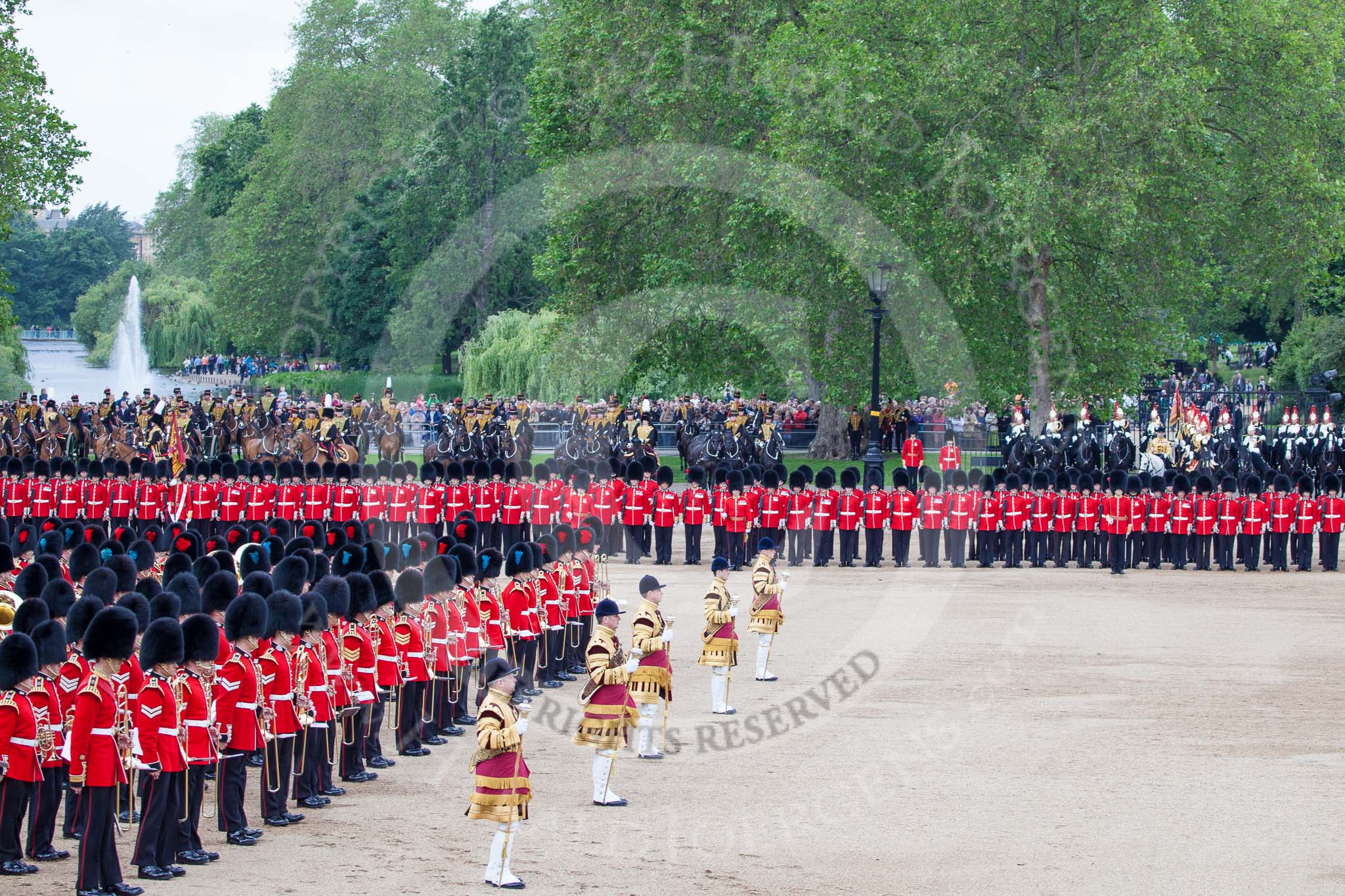 Trooping the Colour 2012: The Massed Bands have turned to the right, now they will march forward to give space for the Ride Past..
Horse Guards Parade, Westminster,
London SW1,

United Kingdom,
on 16 June 2012 at 11:52, image #525