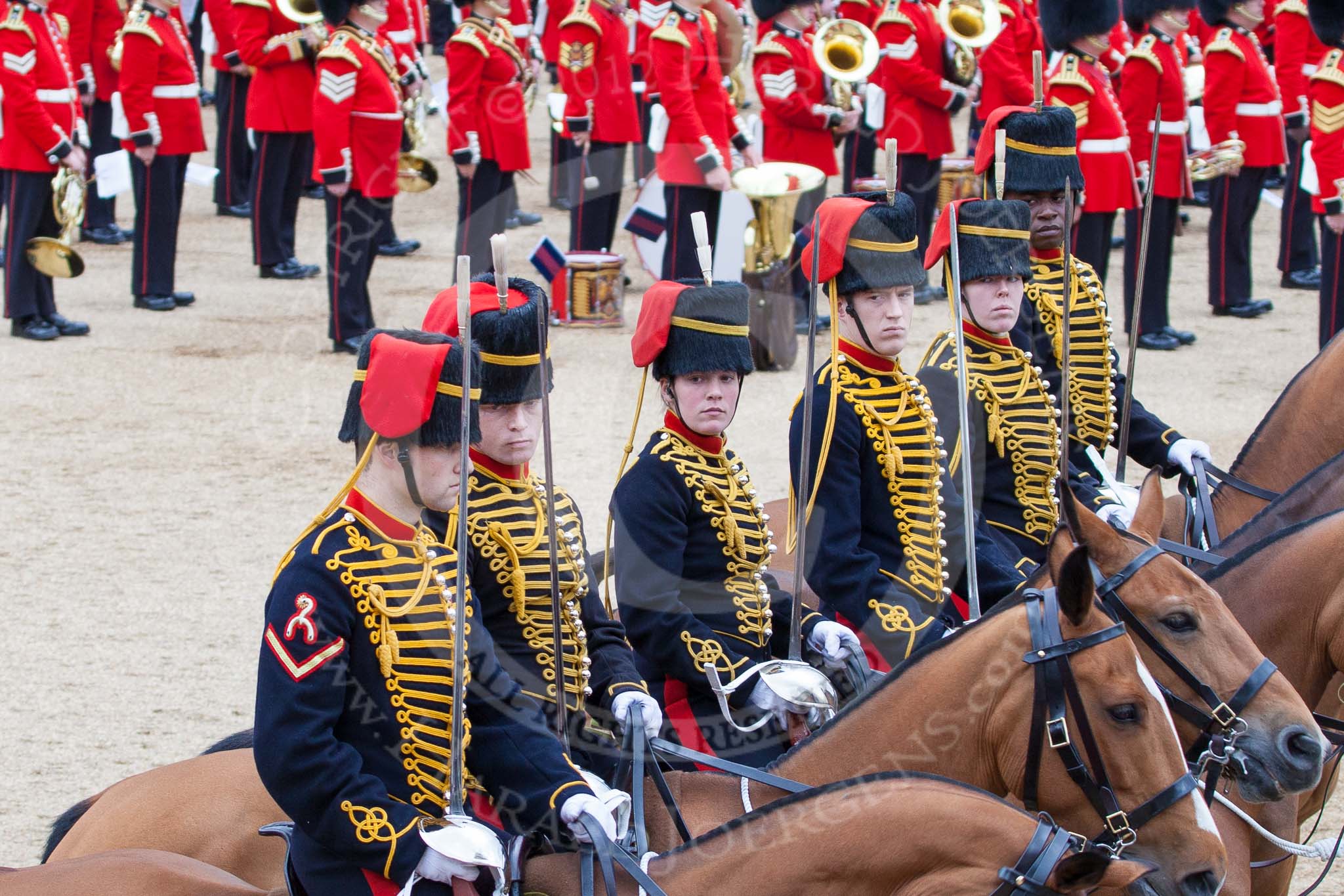 Trooping the Colour 2012: Royal Horse Artillery during the Ride Past..
Horse Guards Parade, Westminster,
London SW1,

United Kingdom,
on 16 June 2012 at 11:55, image #547