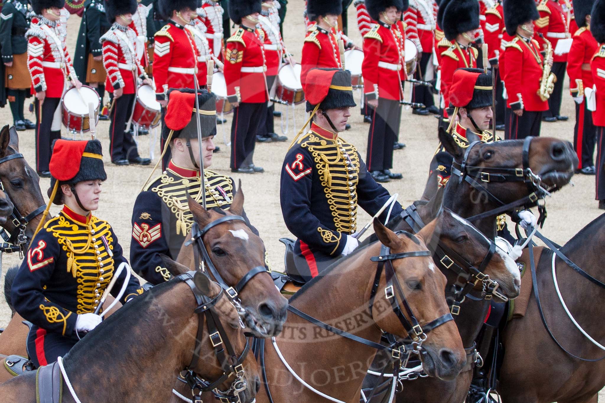 Trooping the Colour 2012: Riding instructors from the Royal Horse Artillery during the Ride Past..
Horse Guards Parade, Westminster,
London SW1,

United Kingdom,
on 16 June 2012 at 11:55, image #548