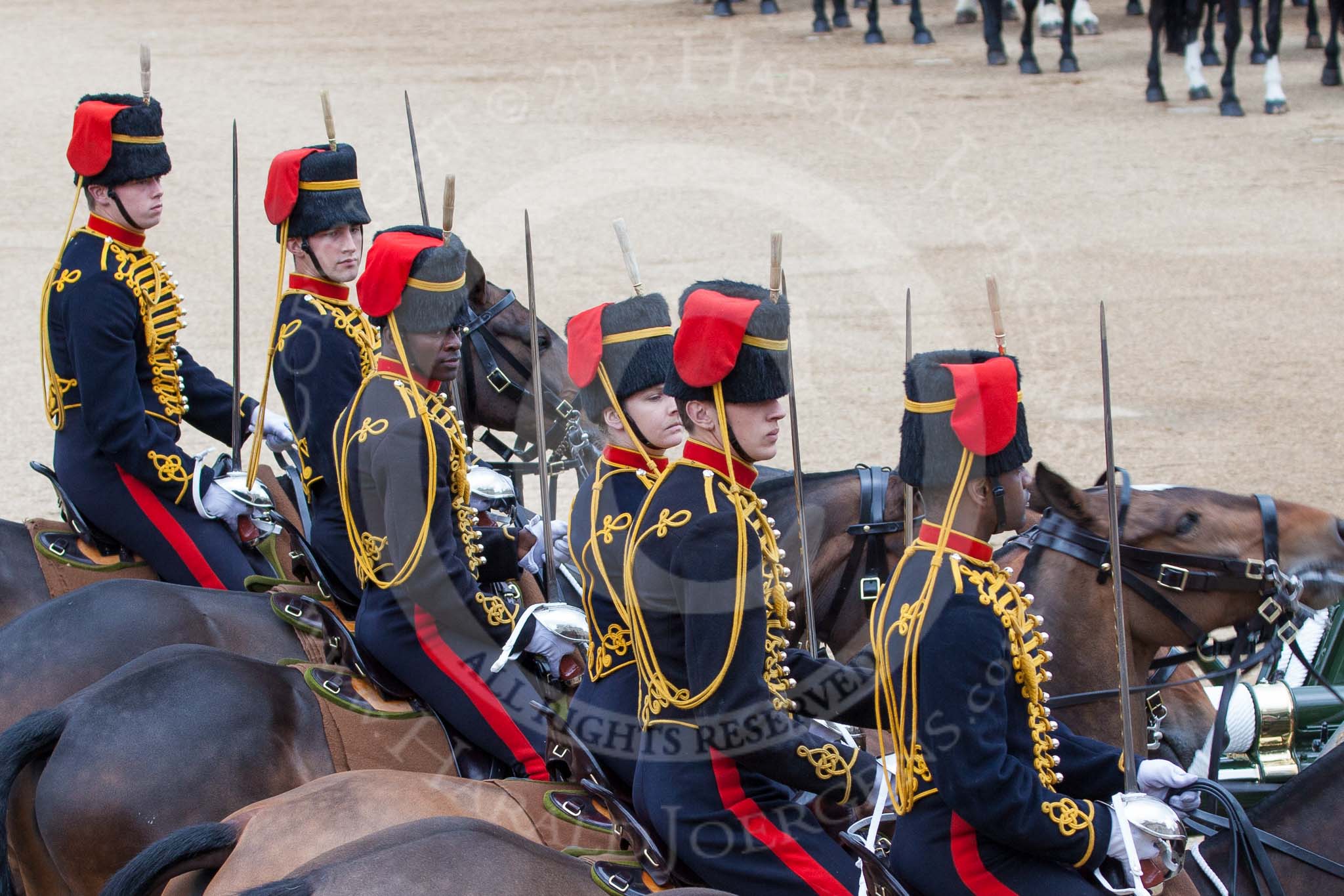 Trooping the Colour 2012: Royal Horse Artillery during the Ride Past..
Horse Guards Parade, Westminster,
London SW1,

United Kingdom,
on 16 June 2012 at 11:55, image #551