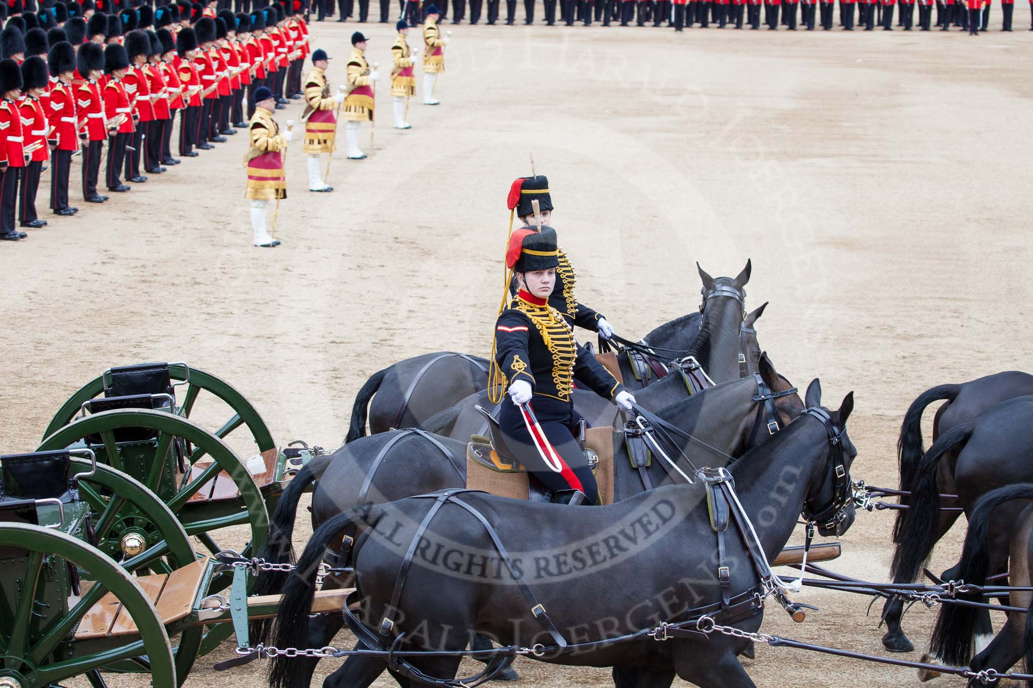 Trooping the Colour 2012: Saluting with the whip - Royal Horse Artillery during the Ride Past..
Horse Guards Parade, Westminster,
London SW1,

United Kingdom,
on 16 June 2012 at 11:55, image #552