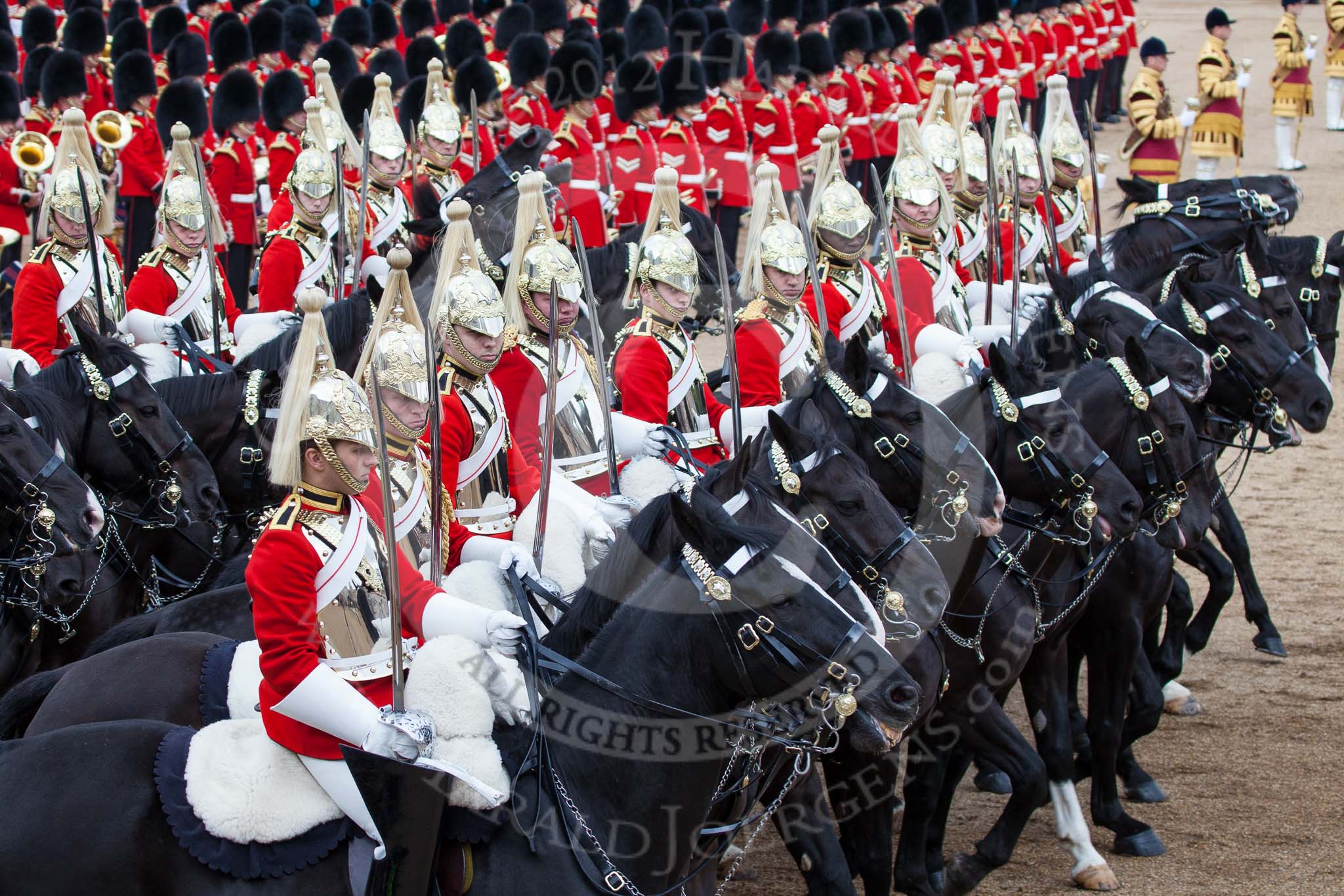 Trooping the Colour 2012: Troopers from The Life Guards during the Ride Past..
Horse Guards Parade, Westminster,
London SW1,

United Kingdom,
on 16 June 2012 at 11:56, image #567
