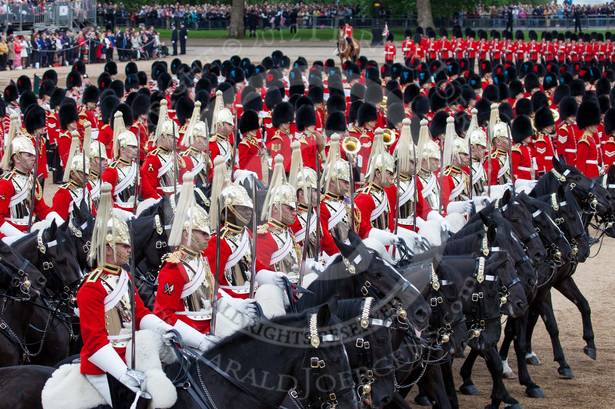 Trooping the Colour 2012: Troopers from The Life Guards during the Ride Past..
Horse Guards Parade, Westminster,
London SW1,

United Kingdom,
on 16 June 2012 at 11:56, image #570